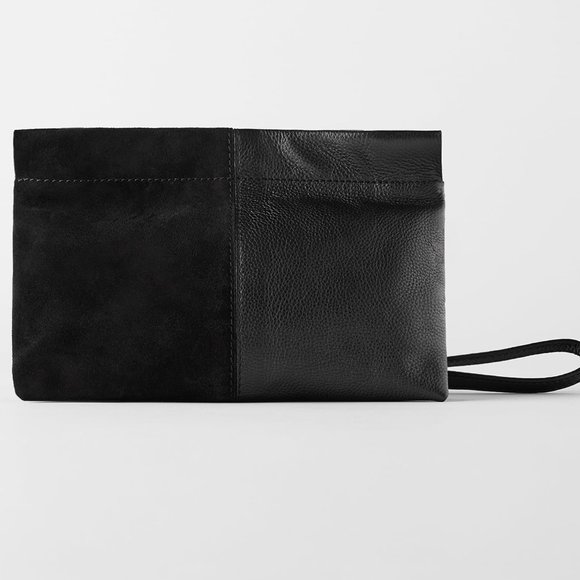 NWT ZARA Black Crossbody Leather Bag - Picture 2 of 10